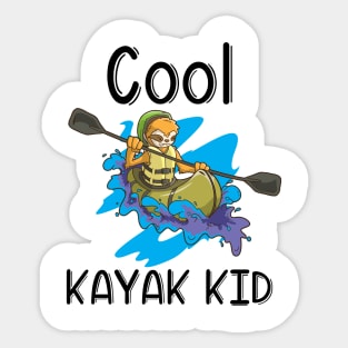 Kayak River Rafting Kids Gift Canoe Cat for Son and Daughter Sticker